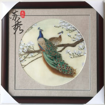 Suzhou embroidery Suzhou embroidery finished hanging painting Living room decorative painting handmade peacock bedroom Phoenix entrance