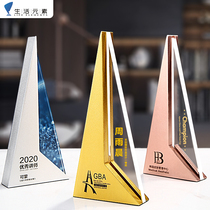 Creative metal trophy Personality customization Crystal trophy listing customization Annual meeting awards to commemorate outstanding staff medals