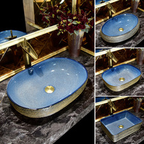 Art ceramic table basin wash basin Oval European toilet balcony washbasin retro table Basin home