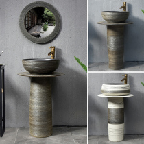 Outdoor column washbasin outdoor garden pool villa balcony courtyard bathroom integrated floor-to-ceiling wash basin