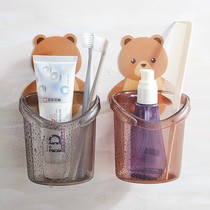 Creative Cartoon Children Toothpaste Toothbrushes Shelf Shelve Shelf Free Suction Wall-mounted Cute Wash Stand Containing Shelf