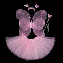 Angel wings little girl back ornaments Angel butterfly childrens toy magic wand wonderful fairy performance costume