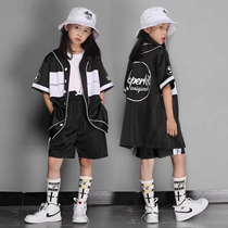 Summer street hip-hop baseball suit suit Childrens competition performance suit Hip-hop hiphop jazz boys and girls bboy