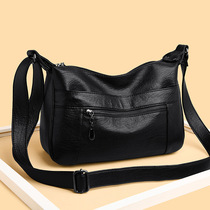 Tide brand womens bag 2021 new fashion versatile large capacity shoulder Cross bag casual soft leather middle-aged mother bag
