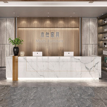 Company clubhouse front desk cashier imitation marble simple modern atmosphere bar bar Custom clothing store paint counter
