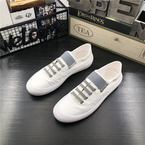 Fashion brand mens shoes unexpected good to wear summer breathable summer heat light pedal canvas white shoes men