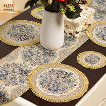 Pit fabric coaster vase mat vase mat lace base decorative mat cotton linen table mat dining cloth insulation mat European style