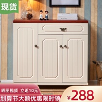 American shoe cabinet doorway entrance cabinet Mediterranean cabinet locker simple solid wood balcony storage cabinet