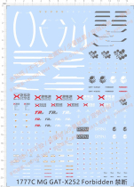 Gundam MG Forbidden GAT-X252 Forbidden Gundam Special Water Patch (1777C)