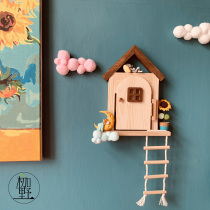 Switch Sticker socket Decorative Sticker Nordic Wooden House Cute to Nail Patent Design Solid Wood Material Area Free Mail