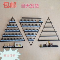 Simple nail art wall nail oil glue shelf Wrought iron triangle wall-mounted nail polish cosmetics display rack shelves