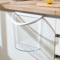 Kitchen trash can hanging light luxury household plastic thickened sanitary bucket transparent kitchen waste storage simple Nordic style garbage