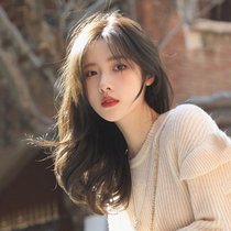 Wig female medium long hair Medium bangs net red fluffy natural realistic shoulder clavicle hair black student full headgear