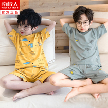 Childrens pajamas summer boys cotton short-sleeved boys thin home clothes air-conditioned clothing set spring and summer