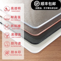 Tasteless table mat PVC tablecloth transparent waterproof and oil-proof leave-in soft plastic glass coffee table mat thickened crystal plate