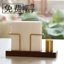 Solid wood creative vertical tissue holder Cafe hotel restaurant desktop napkin holder Simple table tissue holder