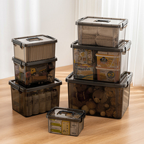 Transparent container box household plastic box large collection basket for clothes toy snack storage box