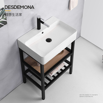 Small-sized sink basin integrated floor standing column washbasin toilet balcony support type wash basin