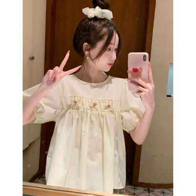 taobao agent Summer cute doll, sexy top, with short sleeve, puff sleeves