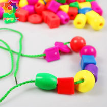 Kindergarten beaded building blocks plastic desktop puzzle building blocks children geometric screws assembly toys