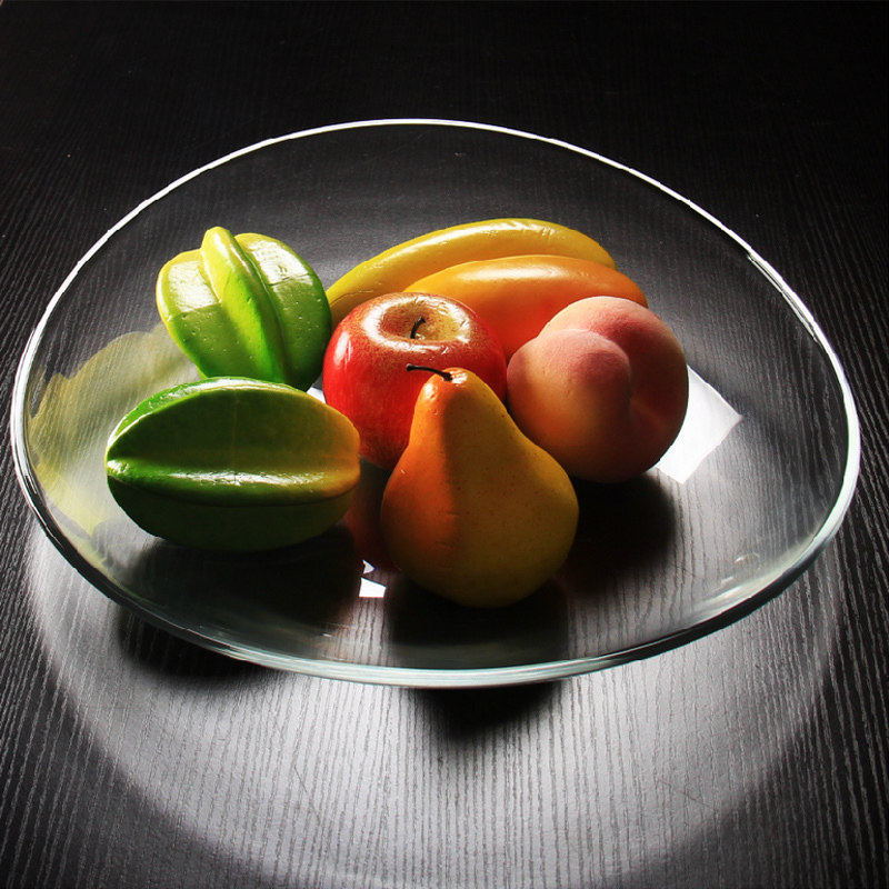 Creative European minimalist large fruit pot fruit bowl dry fruit plate candy plate home transparent glass fruit plate living room