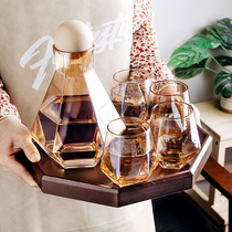 Nordic glass ins Wind whisky wine glass creative home hip bottle wine decanter set foreign wine cup water Cup