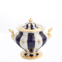 Domestic spot Meissen Mason Made in Germany X-Form sapphire glaze petal porcelain sugar cylinder