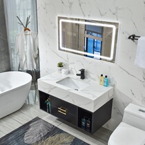 Rock board bathroom cabinet combination Nordic simple modern toilet light luxury hand wash wash basin rock one wash table