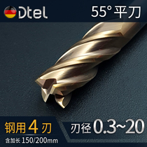 Deter 4-blade 55-degree tungsten steel milling cutter cnc straight shank coated flat-bottomed cnc tool end mill for hard alloy steel