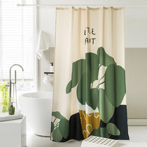 Household shower curtain set thickened impermeable partition curtain toilet waterproof mildew shading windshield shower curtain without punching