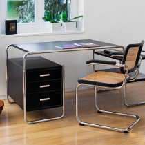Middle Ages Bauhaus style desk desk with drawer single writing desk simple fashion stainless steel computer desk