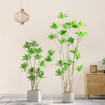 Nordic ins wind net celebrity floor-to-ceiling simulation plant potted lily bamboo large indoor fake tree window decoration green plant