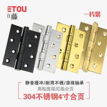 Japan ETOU padded 304 stainless steel bearing 4 inch flat opening hinge mute folding wooden door black hinge monolithic