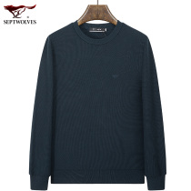 Seven wolves sweater 2021 autumn and winter new middle-aged mens father sweater cotton round neck sweater bottoming mens
