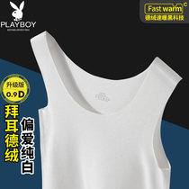 Flower Playboy unscarred mens warm vest men and women Garveled thickened white Develvet Fever Beat in the undershirt