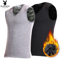 Flower Playboy warm vest men and women Cavet thickened tight mens bottom blouses for wearing cotton waistcoat for autumn and winter