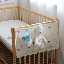 Crib pure cotton storage bag Hanging bag Baby supplies Bedside diapers diaper storage bag Bedside storage bag