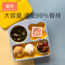 Royal pet baby grid plate Childrens suction cup tableware Baby special eating bowl Silicone anti-fall and anti-scalding auxiliary food bowl