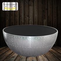 Japanese-style Liu Ding aluminum disc type semicircular Bowl round living room glass creative furniture coffee table Big Bowl coffee table