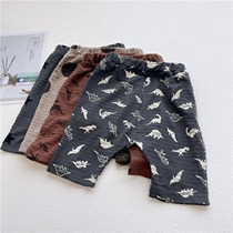 80-95 yards for export Japan Order male and female children Summer thin cotton Seven Pants Boy Outwear Medium Pants Soft And Breathable