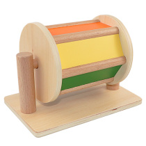 Montessori teaching aids Wooden textile drum Childrens early education puzzle roller toy 1-3 years old IC class infant gift