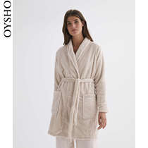 Oysho Coral Suede Thicken home Sleeping Clothing Plus Suede Bathrobe Palate Morning Clothes Lady Autumn Winter 30814687837