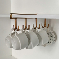 Nail-free non-trace hook European Wrought iron hook Cabinet storage installation-free row hook Mug cup Water cup pylons