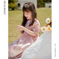 Girls dress 2021 New Korean summer dress big childrens dress foreign style princess dress little girl summer skirt