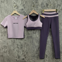 Summer yoga clothes summer womens fitness set Sports morning running speed clothes running sexy high-end fashion Net Red