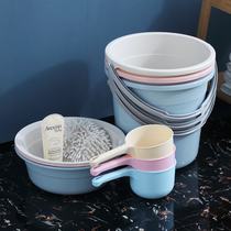 Plastic bucket bucket large bucket for household water storage bucket thick student dormitory bath portable large laundry bucket