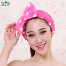 Zhutian silk wash hair hoop cute big bow beauty makeup mask hair towel hair band headscarf