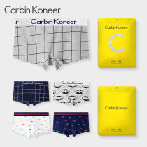 Lady CarbinKoneer cartoon panes pure cotton neutral Les handsome T flat corner briefs Sport four-corner shorts head