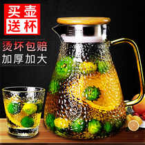 Cold kettle glass kettle cup set large capacity household cold kettle heat-resistant high temperature cold white kettle teapot