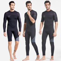 Shark Batt 3mm wet warm thickening sunscreen diving suit mens winter swimming anti-chilling one-piece swimsuit snorkeling